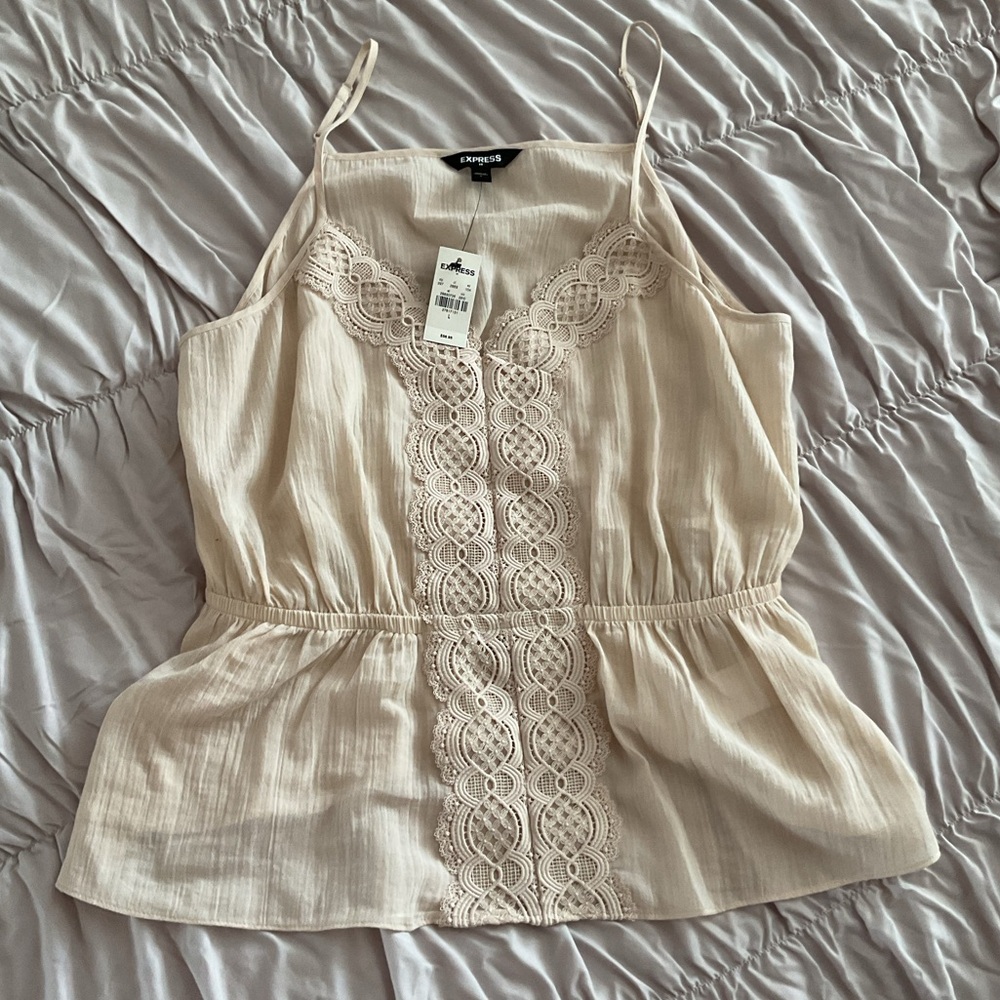 New with tags Express Lace-Trim Spaghetti Strap Cami in Blush